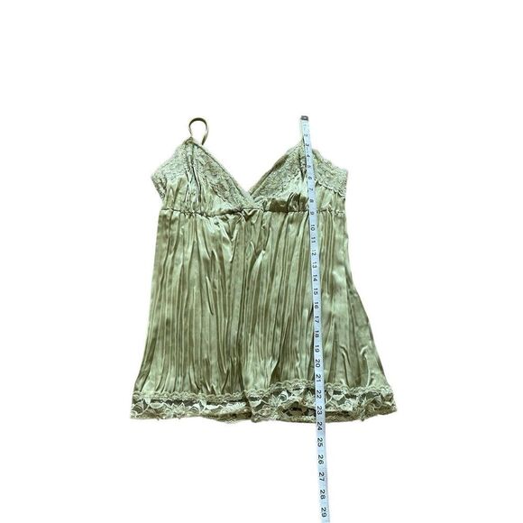 My Michelle 90s Y2K Sage Green Pleated Lingerie Camisole – Size Medium - Picture 6 of 8